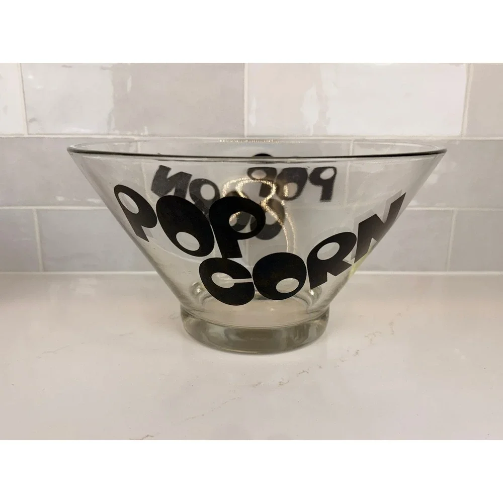 Vintage 1970s‎ Wheaton Glass Popcorn Bowl and Four Individual Bowls